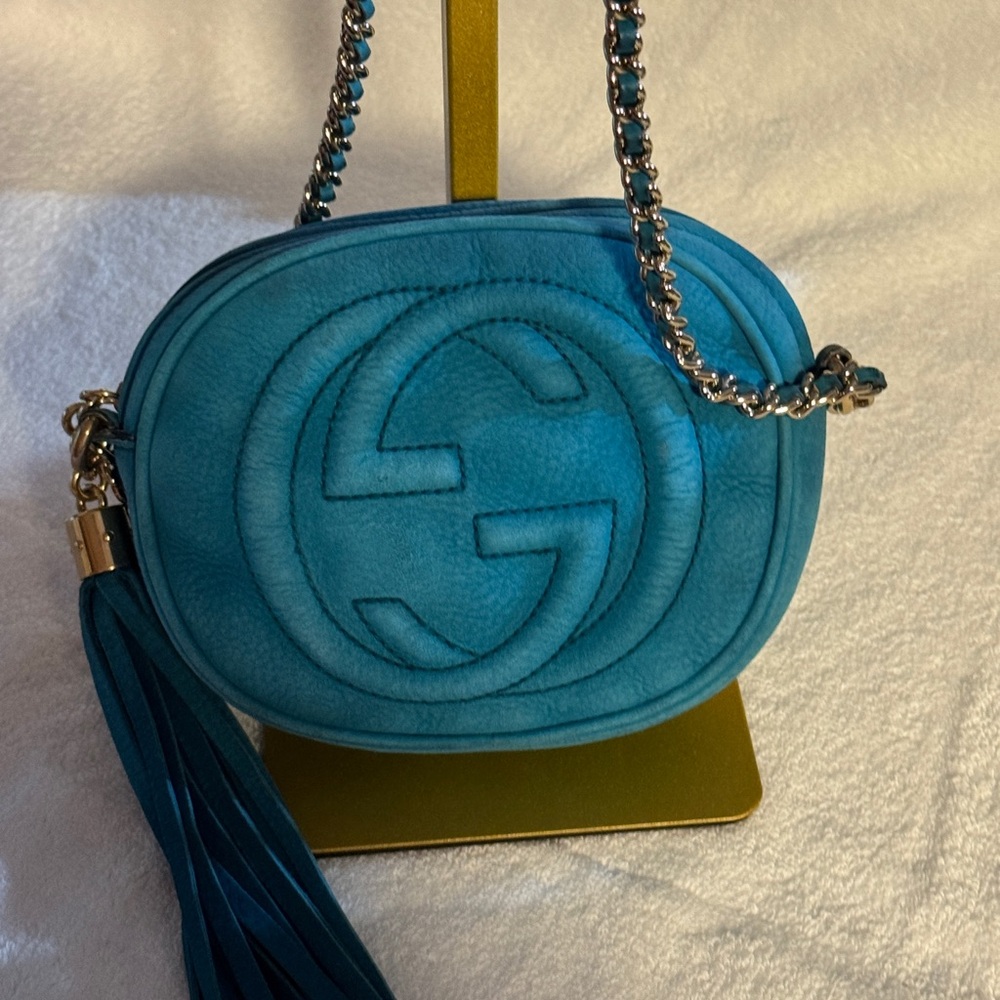 Gucci Soho Teal Crossbody Bag with COA